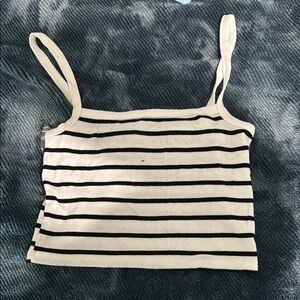Black and White Cropped Camisole Top